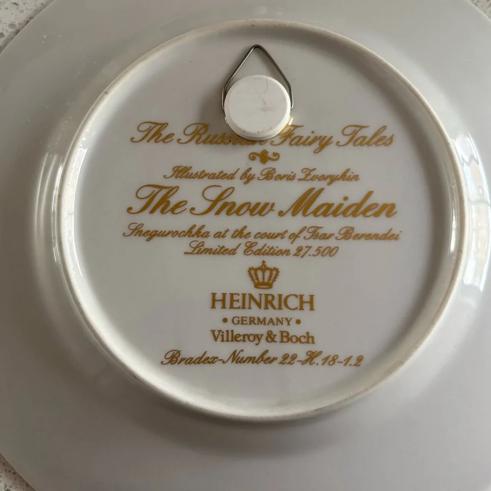 The Snow Maiden, Villeroy & Boch Heinrich Collector Plate – Russian Fairy Tales